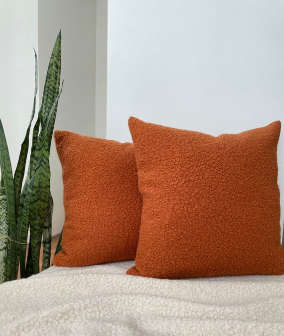 Cinnamon Boucle Pillow Cover- Best seller pillow - Square Cushion - Lumbar Pillow - Pillow Case, Fluffy, Fur Faux, sphere, rectangle pillow