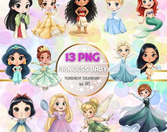 Baby Chibi -little Princesses -13 PNG Transparent Backgrounds - Digital Art