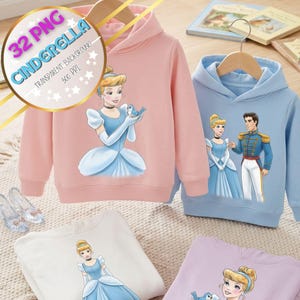 Cinderella, 32 PNG, transparent background, Files of Watercolor & Pencil Sketch Princesses , Clipart princess , Instant Download PDF. image 14