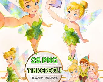 Transparent Background PNG 28 Images of Tinkerbell - Set for Creative Ventures - 300 DPI