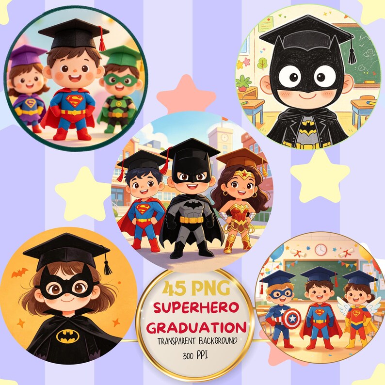 Graduation Gift, Cake Topper -superhero 45 PNG Images 2026,graduate ...