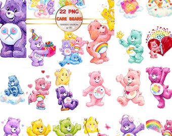 Care Bears 22 watercolor PNG - Transparent Background, High Quality (300 PPI) for Digital Download"