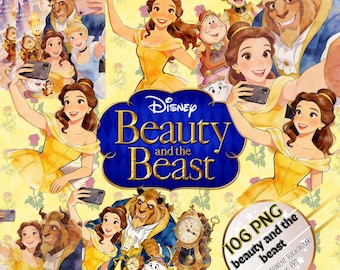 Beauty and the Beast PNG - mega Pack of 106 High Quality Transparent Backgrounds 300DPI with Transparent Background princess watercolor