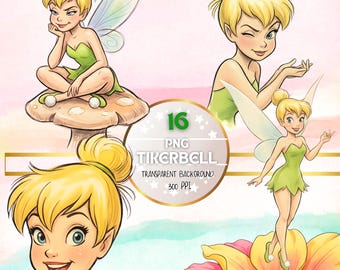 Transparent Background PNG 16 Images of Tinkerbell - Set for Creative Ventures - 300 DPI and 3 jpg