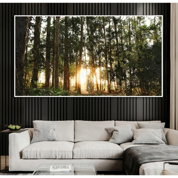 Forest sunrise , original oil painting on canvas, Printable Wall Art, Forest sunrise painting, handmade, summer landscape , Digital download