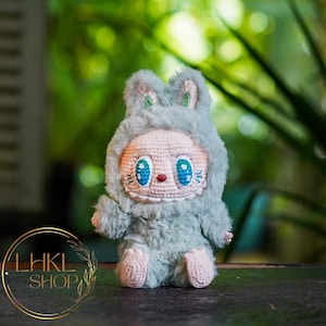 Labubu Kuscheltier Kleidung 17cm - Outfits Für Sammelfiguren Mit Pullover & Latzhose