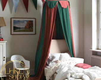 Dosel navideño colgante de circo, dosel de lino, dosel para cama, doseles infantiles, mosquitera para cuna, decoración para rincón de lectura, decoración para habitación infantil, regalos de Navidad para niños