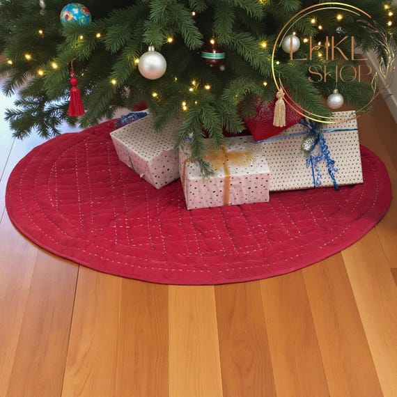 Gonna Albero Di Natale Rossa - 90 Cm Decorazione Party | Tappetino