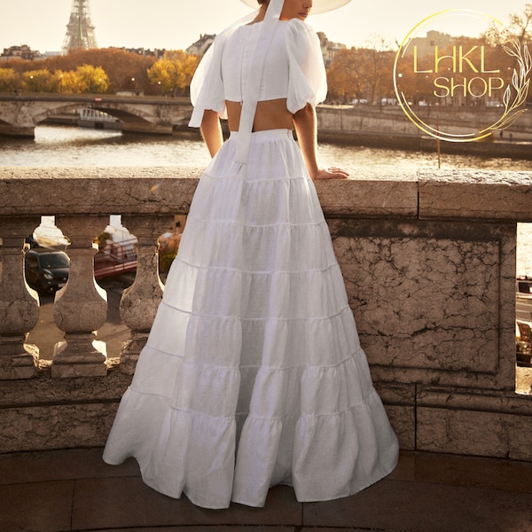 Princess Wedding Dress, Fairy Tale Dress, Puff Sleeves Dress, Reversible Dress, Rehearsal Dinner Dress, Elopement Dress, Bridesmaid Dress