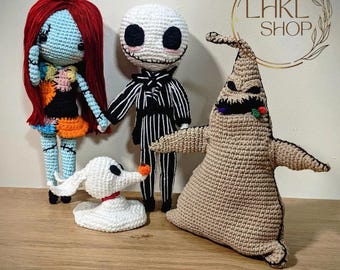 Jack And Sally Crochet Doll, Nightmare Doll Crochet, Christmas Crochet Doll, Skeleton Amigurumi, Halloween Amigurumi Doll, Horror Movie Doll