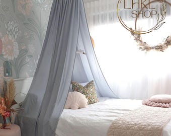 Dosel Montessori de lino para cama, tienda de campaña con dosel, cuna con dosel, cortinas para cama, decoración para habitación infantil, dosel con cortinas, dosel para cama con forma de casita, dosel para guardería infantil.