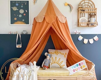 Hanging Crib Canopy, Linen Kid Canopy, Princess Baldachin, Baby Bed Curtains, Circus Canopy, Kids Bed Canopy, Kid Bed Tent, Nursery Decor