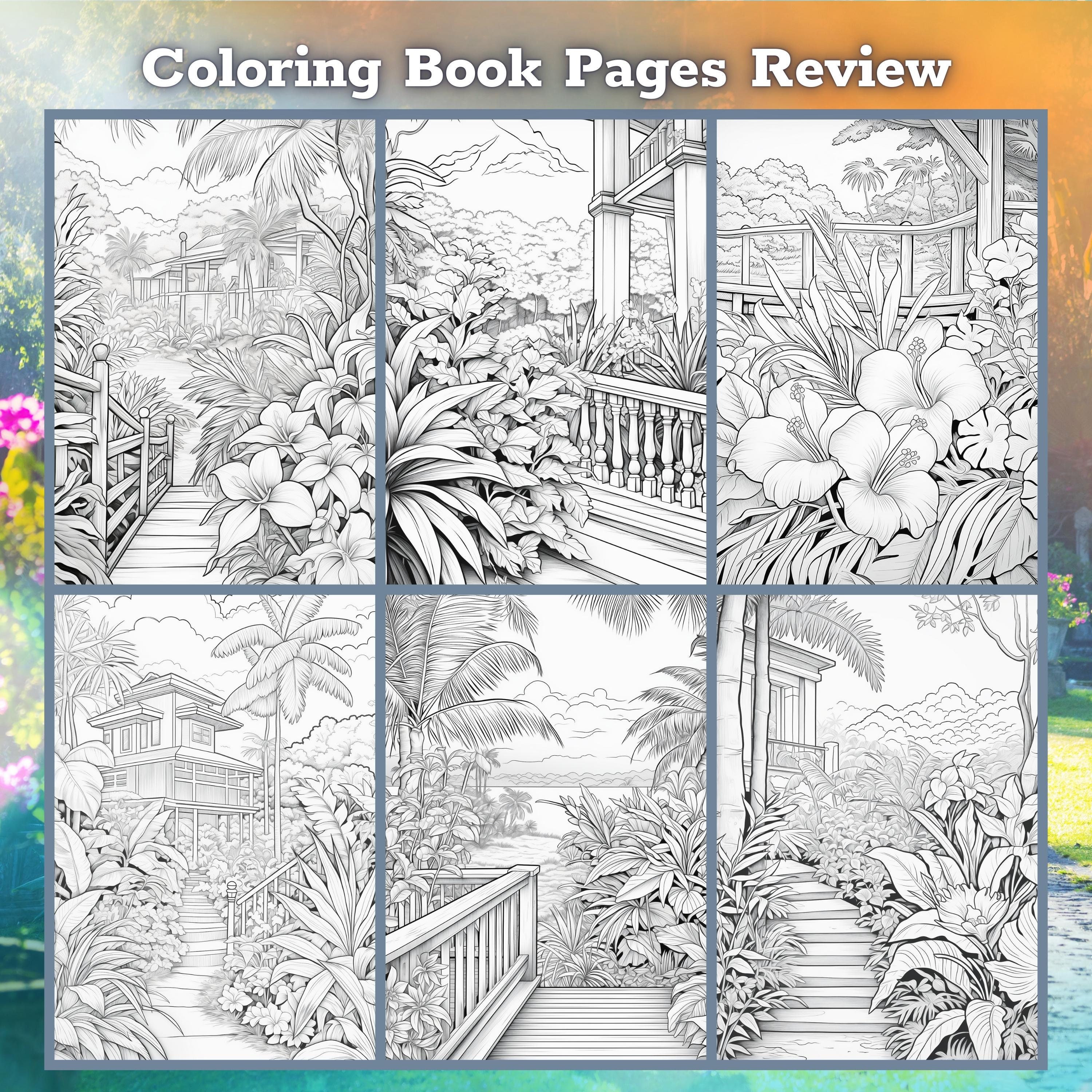 Secret Garden Coloring Book, Adults Kids Instant Download, 50 Grayscale ...