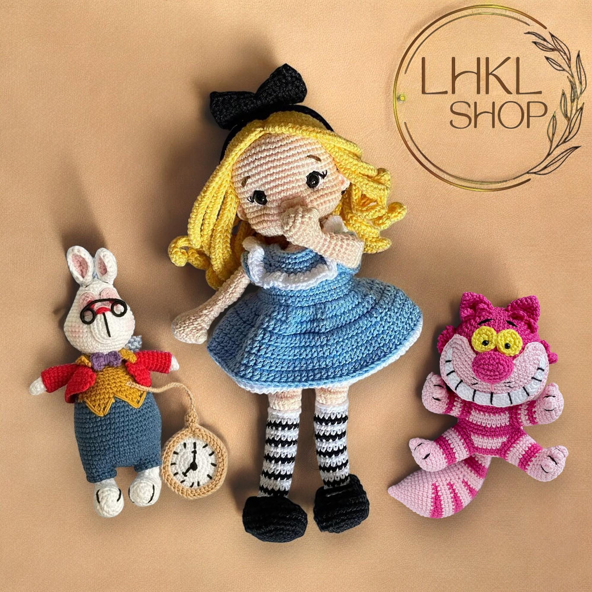 不思議の国のアリス かぎ針編み人形セット、チェシャ猫のあみぐるみ