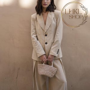 womens oversized blazer dress Oversized Pinstripe Blazer Dress - Grey