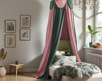 Baldacchino per letto, tenda da gioco sospesa, baldacchino per culla, baldacchino per bambini, baldacchino boho, letto a baldacchino, tenda da letto Montessori sospesa, tenda da gioco per bambini