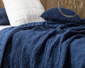 Soft Linen Quilt Blanket, Linen Comforter, Quilt Duvet, Throw Blanket, King Twin Queen Linen Bedding Set, Linen Duvet Cover, Linen Bedspread