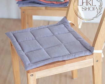 Cojín de asiento de lino natural, cojín de silla de lino, funda de silla, cojín de asiento de lino, funda de silla, cojín de asiento, funda de asiento, cojín de suelo