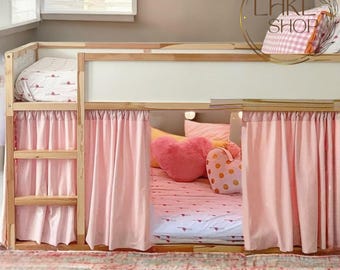 Ikea Kura Curtain, Kura Curtains, Loft Bed Curtains, Ikea Kura Bed, Ikea Kura Bunk Curtain, Canopy Bed House, Bed Canopy, Dorm Bed Curtains