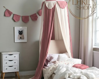 Dosel para cuna de niña, dosel colgante, dosel de circo, baldaquino para cama infantil, tienda de juegos de princesa, dosel para rincón de lectura, mosquitera para cuna, cortinas de cama