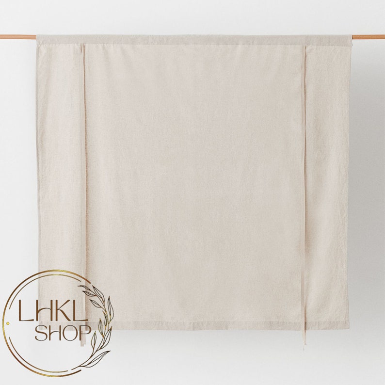 Linen Roll up Curtains, Tie up Curtain, Window Blind With Ties, Roller ...