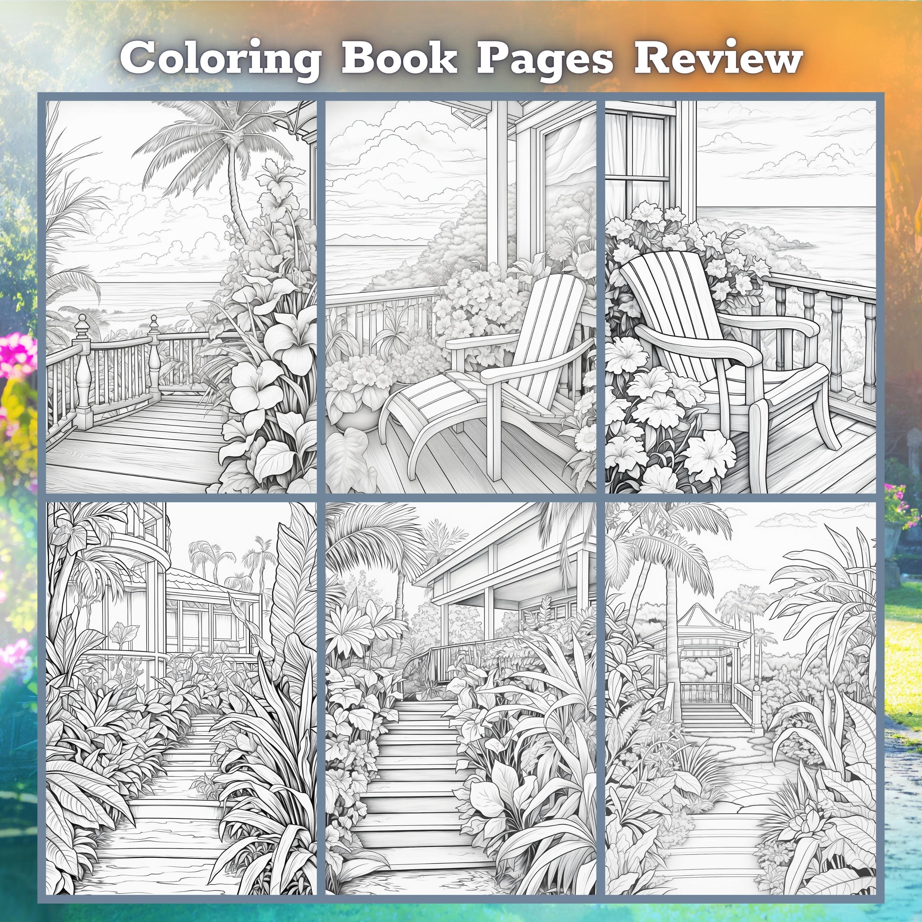 Secret Garden Coloring Book, Adults Kids Instant Download, 50 Grayscale ...
