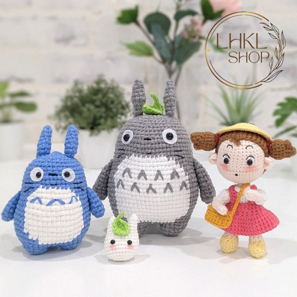 My Dearest Neighbor Totoro Crochet, Chu And Chibi Totoro Crochet, Totoro Amigurumi, Cute Cat Crochet, Anime Crochet, Mei And Totoro Crochet