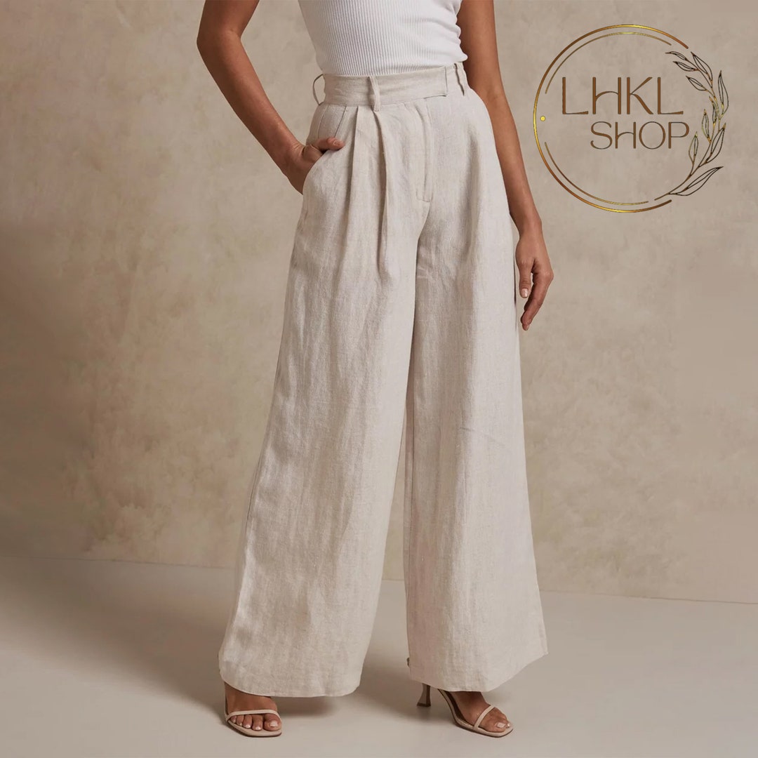 Linen Wide Leg Casual pants For Women K2734