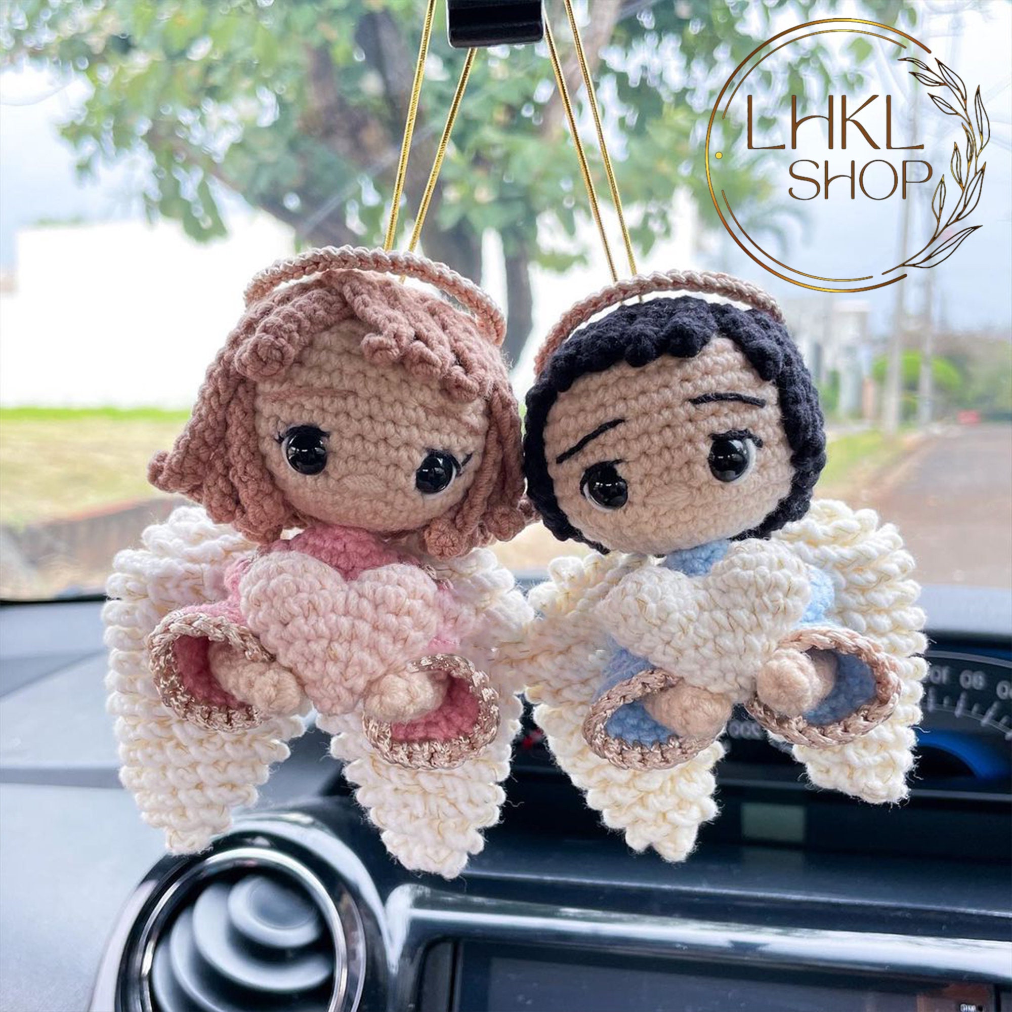 Jesus Car Hanging Crochet, Jesus Amigurumi, Jesus Car Charm, Angel