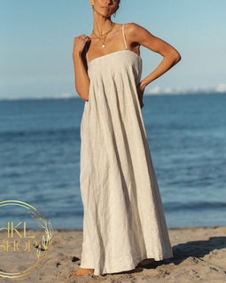 floral midi wrap dress Mari Reversible in Linen, Natural Floral / Medium Evening Gowns Macys Dress Size:2/XSMALL vendor-Beginning Boutique designed for women for
