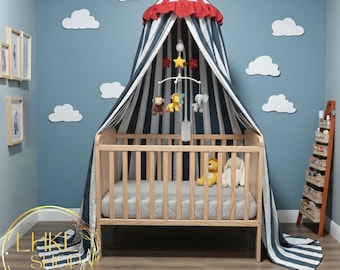 Dosel colgante de circo, doseles infantiles, dosel de lino, mosquitera para cuna, dosel para niños, dosel para cama, mosquitera para cuna, decoración para rincón de lectura