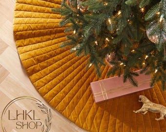 Gonna per albero in lino, gonna per albero trapuntata, gonna per albero personalizzata, gonna per albero natalizia, decorazioni natalizie, decorazioni per la casa, decorazioni rustiche, decorazioni per albero di Natale