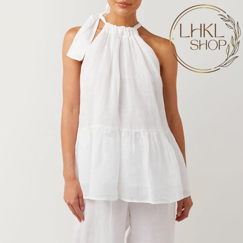 Natural Loose Linen Top, Handmade Clothing for Women, Natural Flax ...