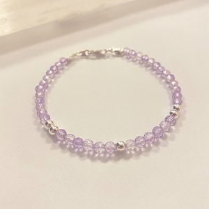 Amethyst Bracelet, Crystal Bracelet, Purple Crystal Bracelets, February Birthstone, Gemstone Jewelry, gif for her