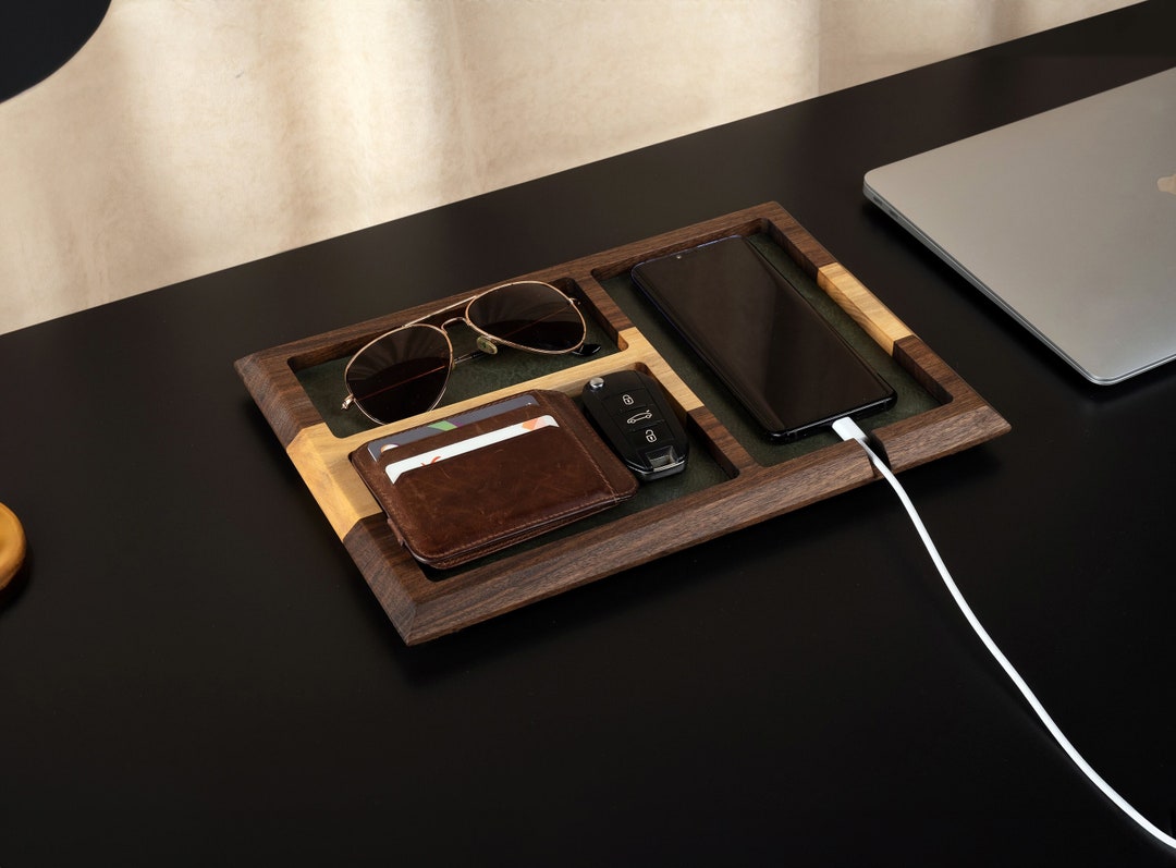 Handmade Valet Tray, Walnut Edc Tray, Personalized Catch All Tray ...
