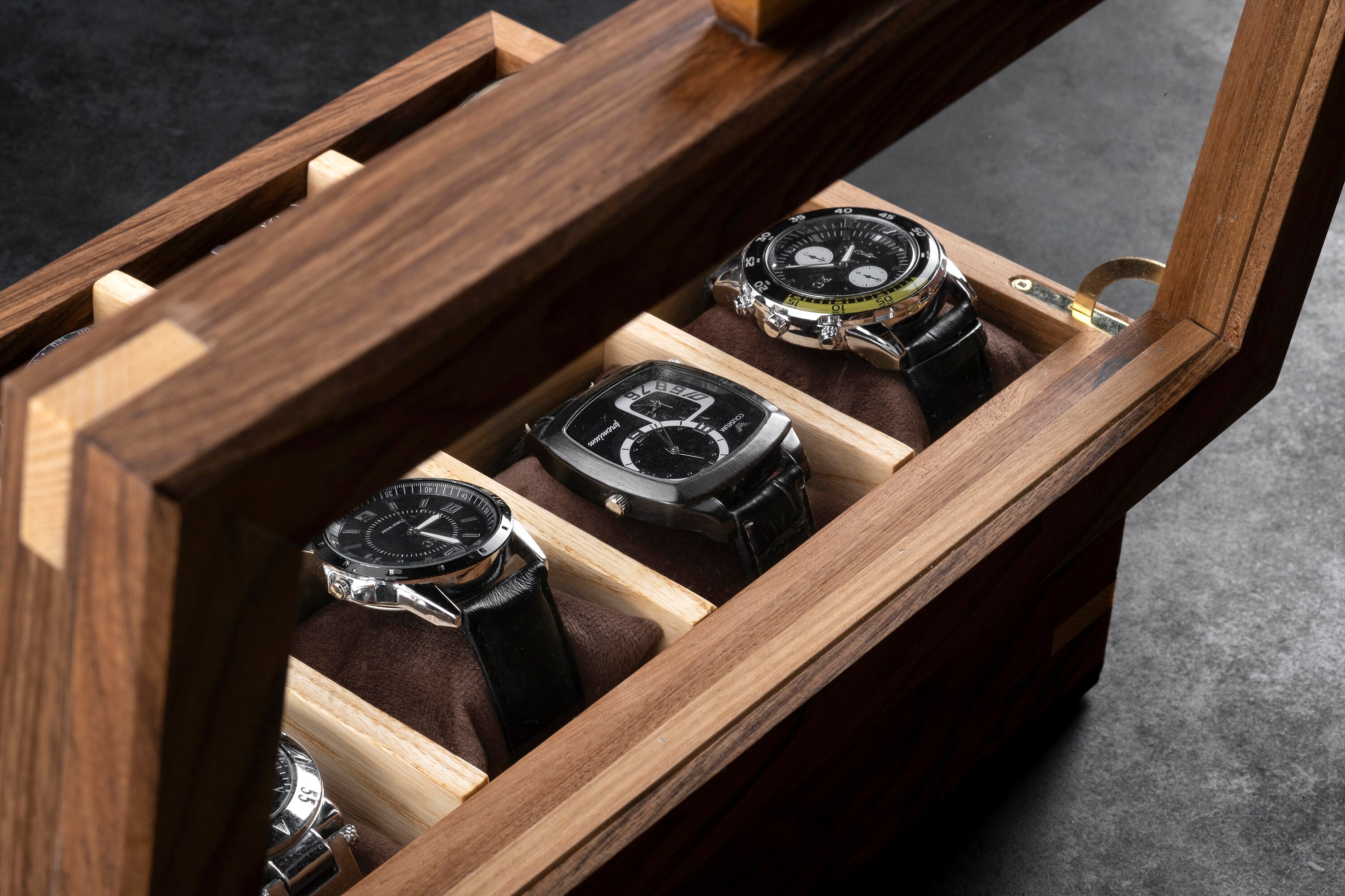 Personalized Watch Box With Drawer and Valet Tray Bundle Set, Handmade ...