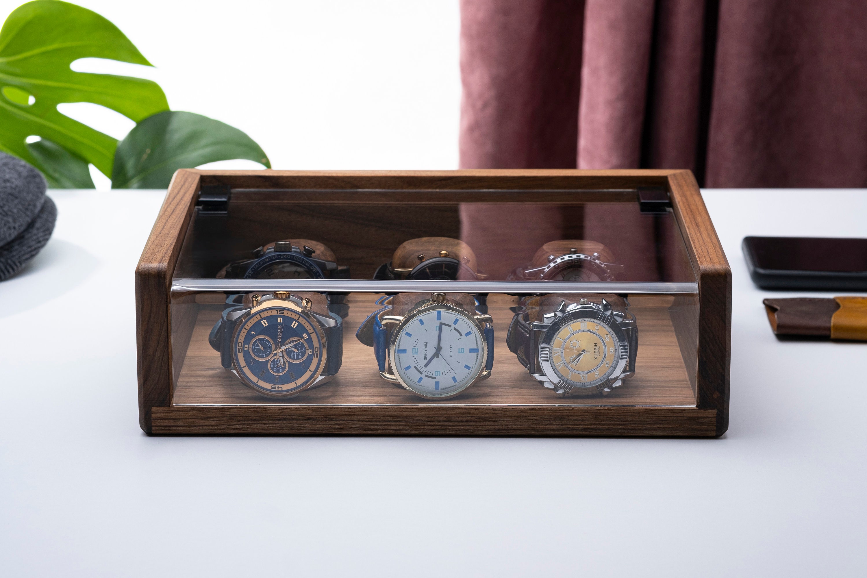 Walnut Watch Box Personalized Watch Box for Men 1 St Etsy
