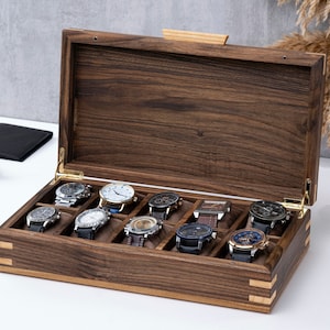 mens watch box, watch box for men, custom watch box, watch box wood for men 10, watch storage, watch stand,modern watch box,small watch box image 8
