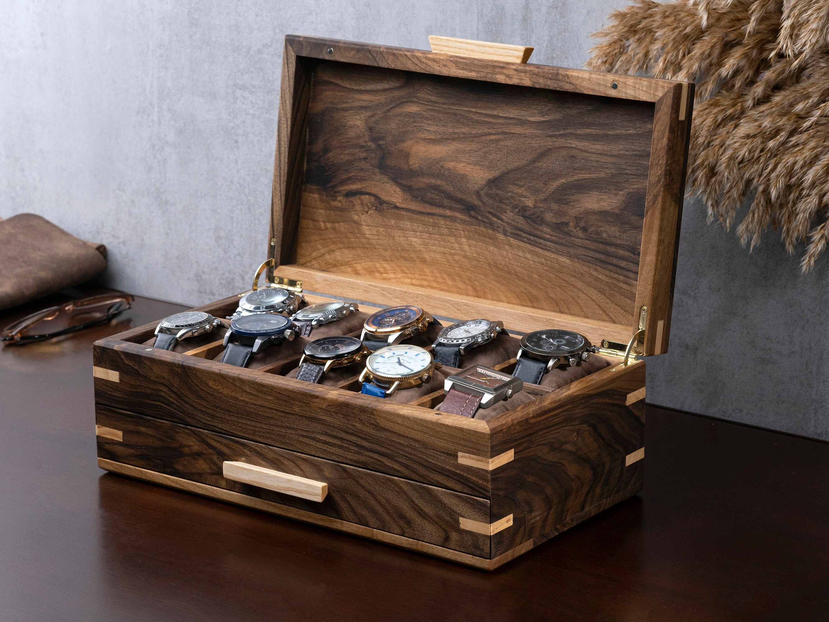 Watch Box Drawer Watch Box for Men Custom Watch Box Watch Etsy