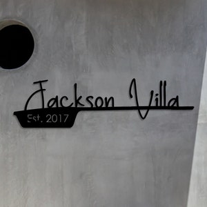 Personalized Metal House Name Sign, Custom Villa Name Metal Sign, Unique Birthday Gift, Family Gift, Gift for Her, iconic Custom Metal Sign