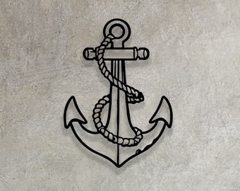 Anchor Metal Wall Art: Nautical Ocean Decor