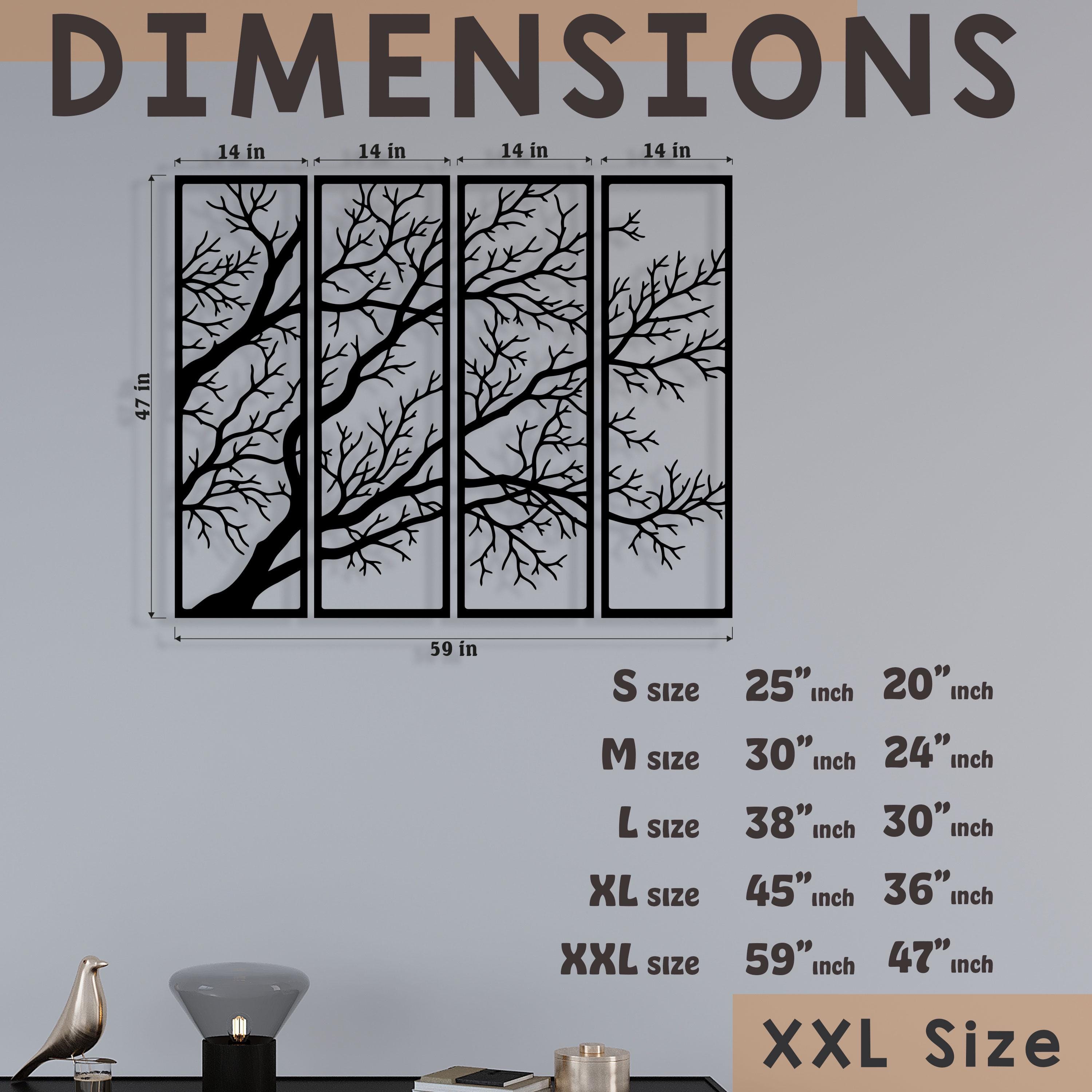 Bare Branch Metal Wall Art - Large Tree Home Decor - Housewarming Gift ...