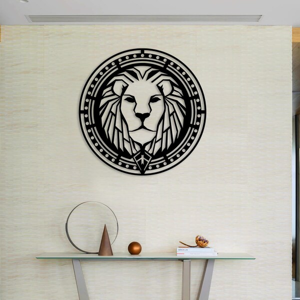 Lion Head Metal Wall Art Etsy