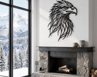Laser Cut Steel Eagle Head Wall Art – American Eagle Metal Decor