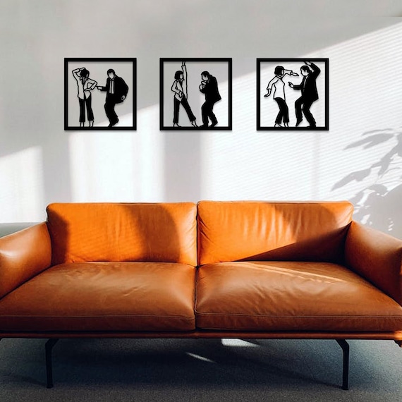 Pulp Fiction Metal Wall Art -  Quentin Tarantino Retro Movie Decor - Iconic Gift