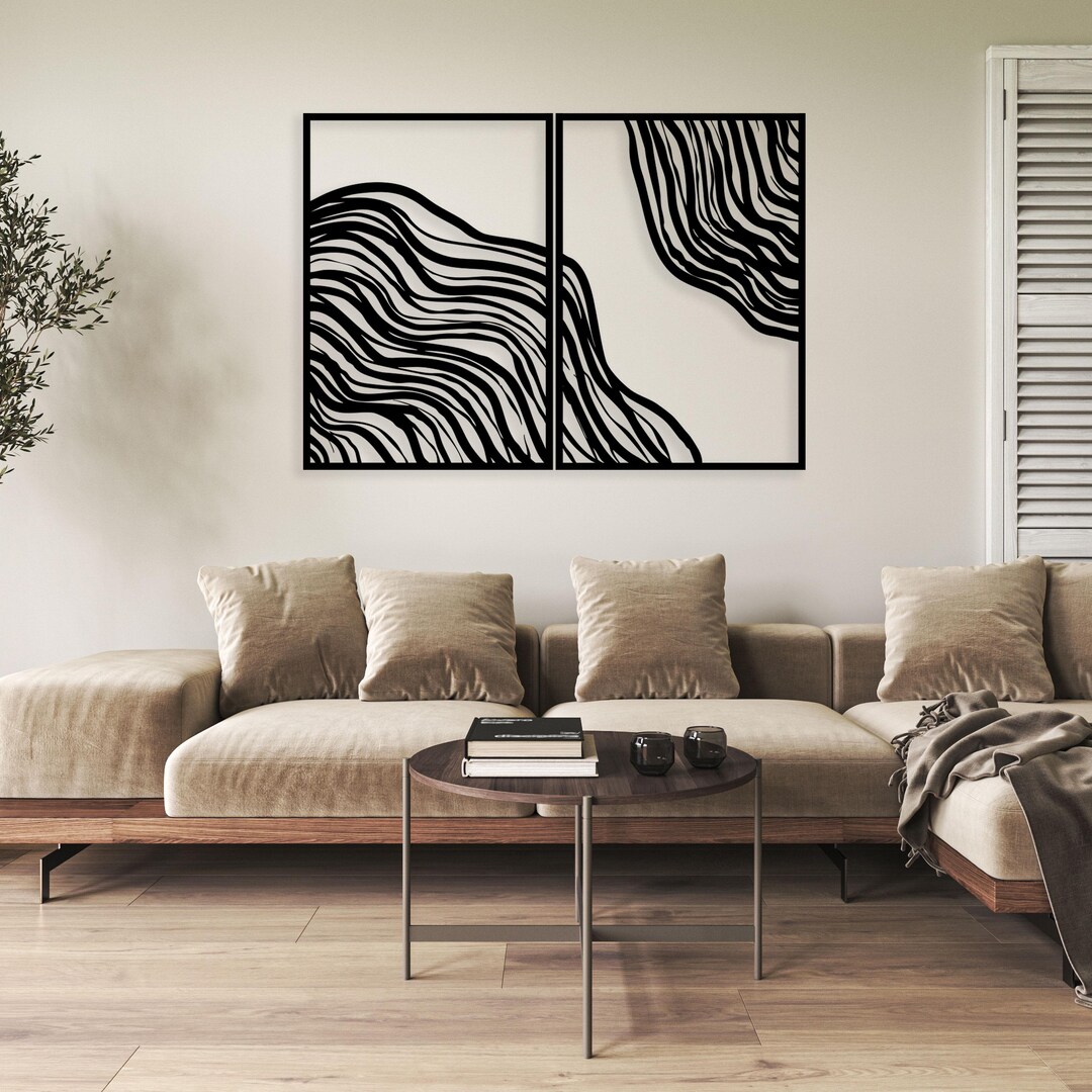 Minimalist Metal Line Art - Modern Abstract Home Decor, Unique Birthday ...