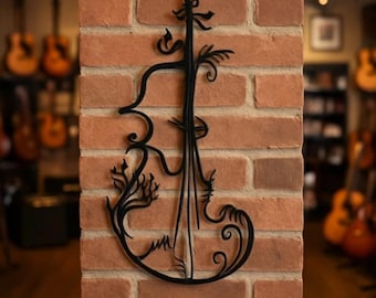 Violín de metal abstracto: decoración moderna para salas de música