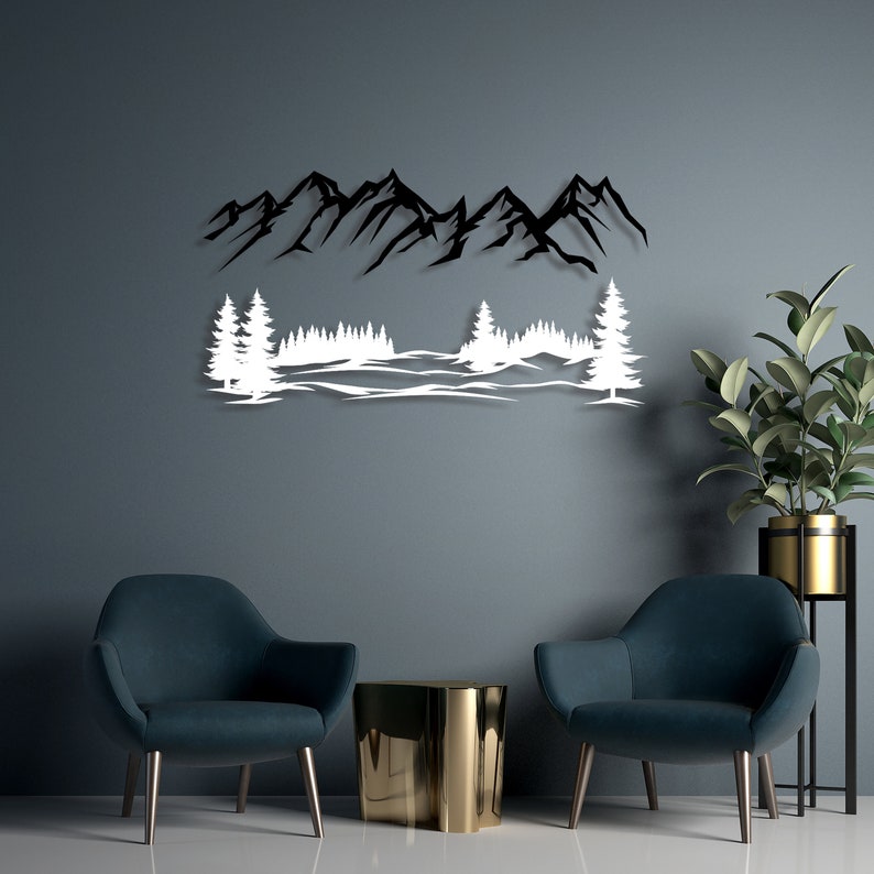 Mountain Forest Metal Wall Art - Nature Lovers Decor - Unique Birthday ...