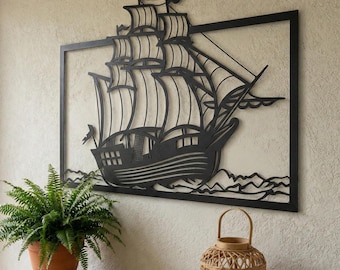 Sailboats Metal Wall Art - Coastal Ocean Home Decor - Marina Entry Sign