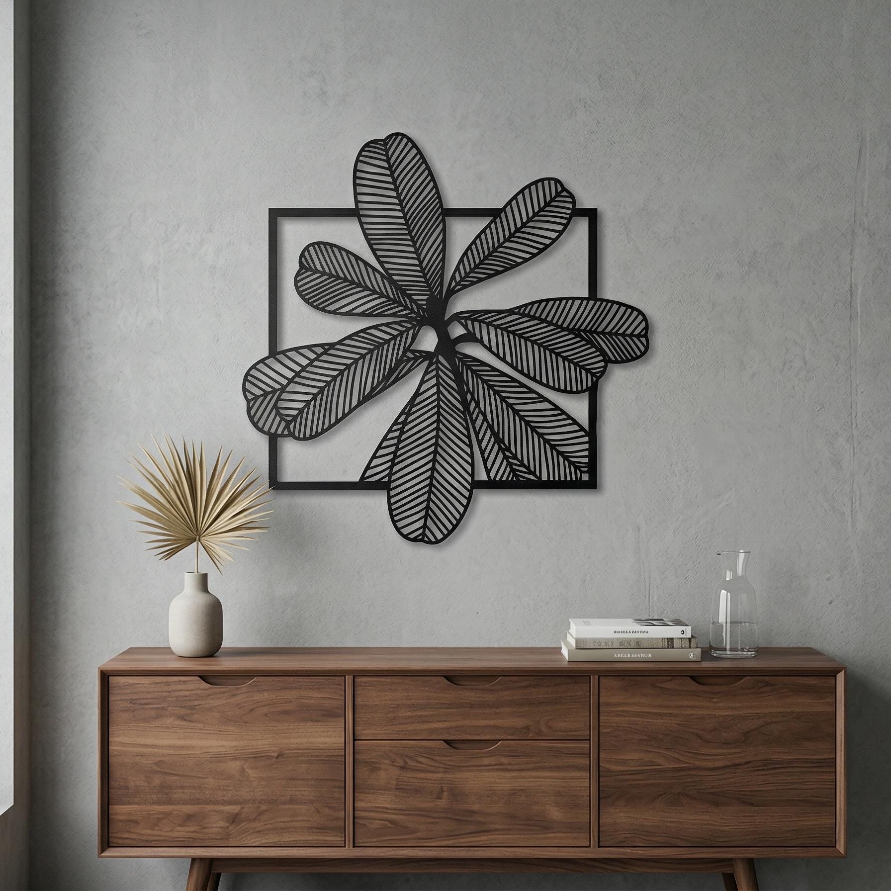Modern Botanical Metal Wall Art - Tropical Leaf Wall Decor - Etsy
